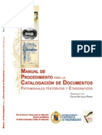 Manual de Catalogacion de Documentos Historicos y Etnograficos