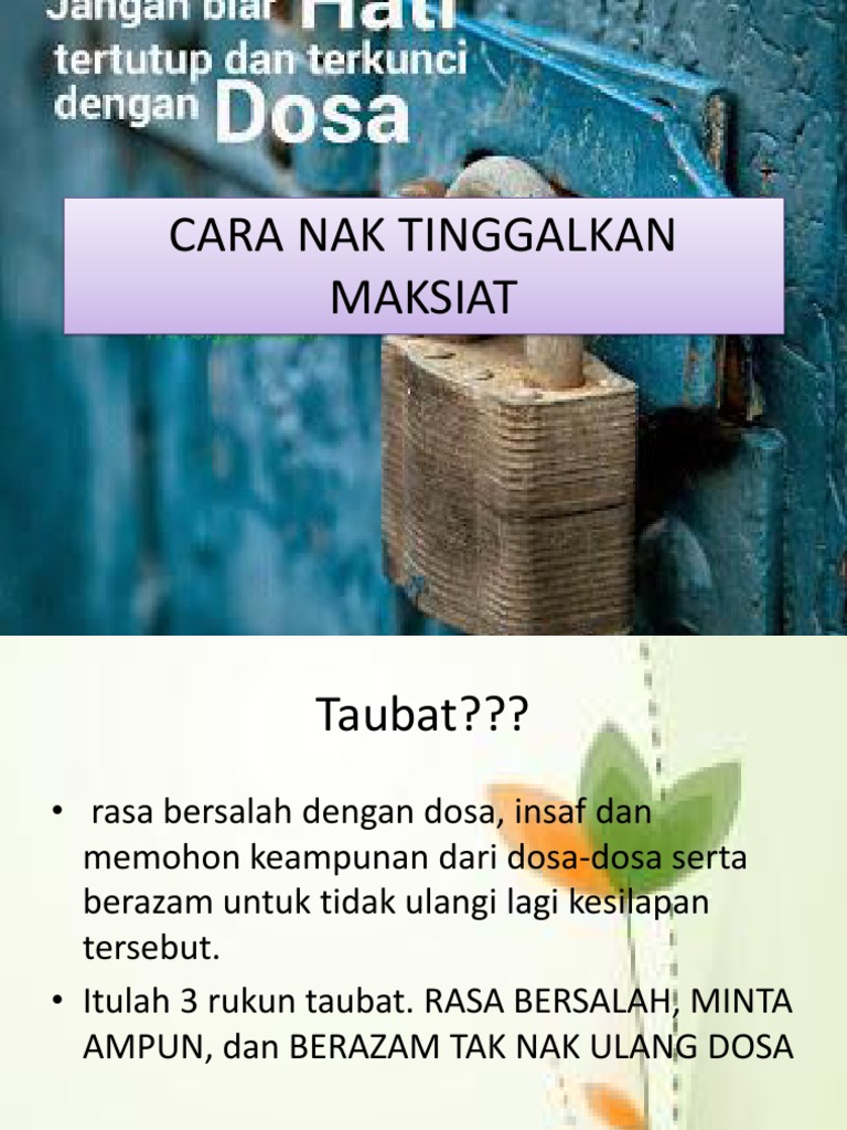 Cara Nak Tinggalkan Maksiat Pdf