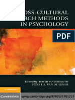 Cross Cultural Research Methods in Psychology