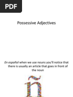 Possessive Adjectives and Pronouns Senor Jordan Version of The Lesson