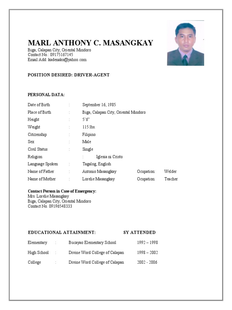 Driver-Agent Resume | PDF