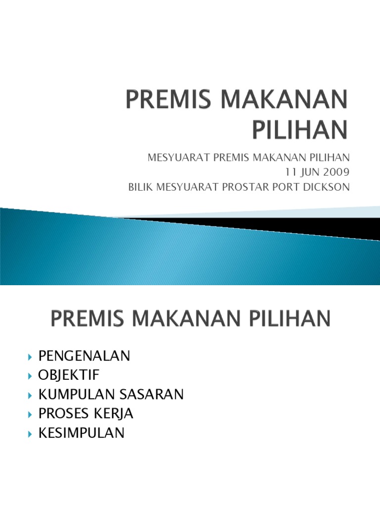Premis Makanan Pilihan | PDF | Bisnis