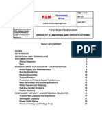 Project Standards and Specifications Power System Design Rev01