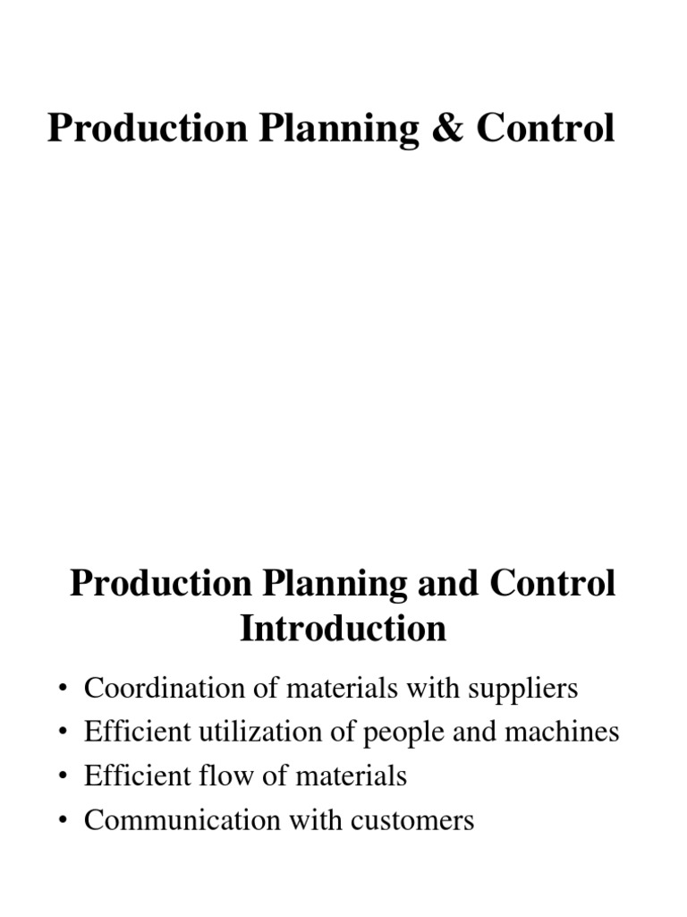 Production Planning & Control PDF Scheduling (Production Processes