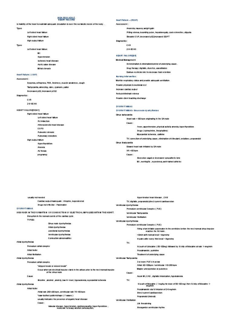 High Risk Adult | PDF | Heart Failure | Heart