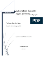 Testing for SG and WA of Fine Aggregate