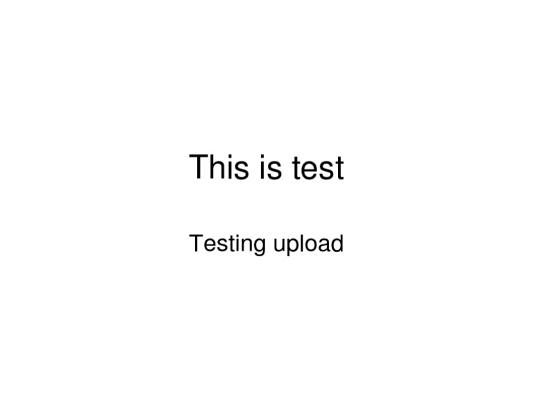 Test Document for Upload Verification | PDF