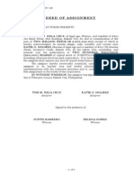 Deed of Assignment of Scientology Corporation Shares