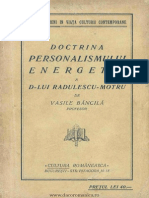 V.bancila,Doctrina Personalismului Energetic a D-Lui Radulescu-Motru