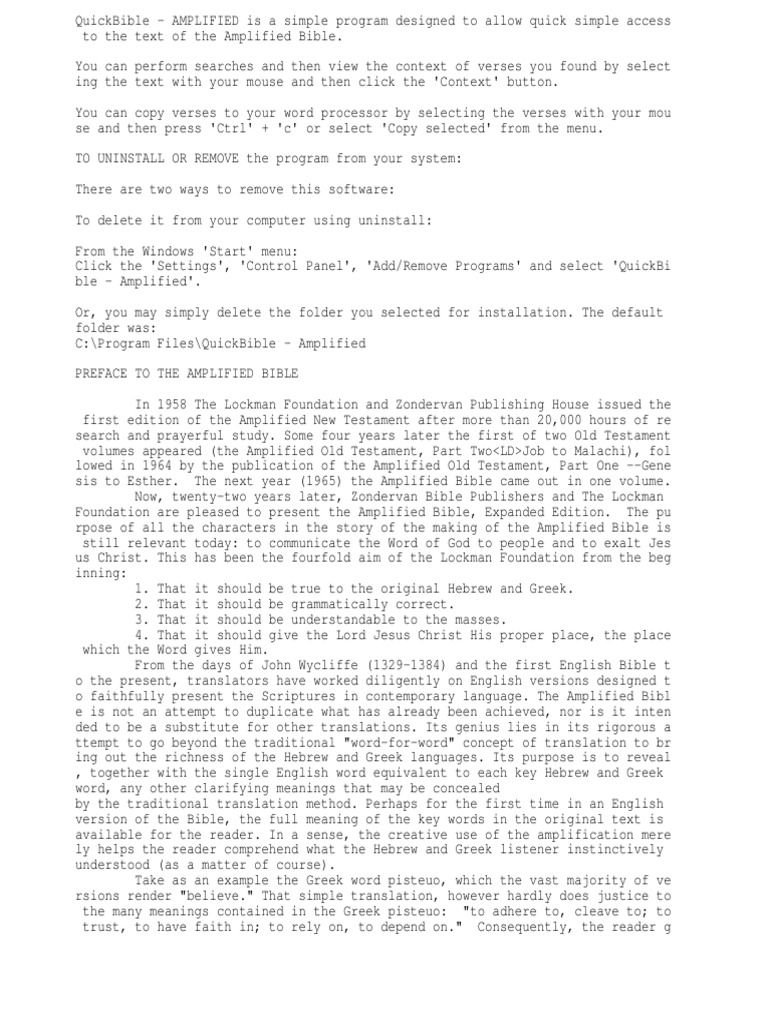 Amplified bible Translations King James Version