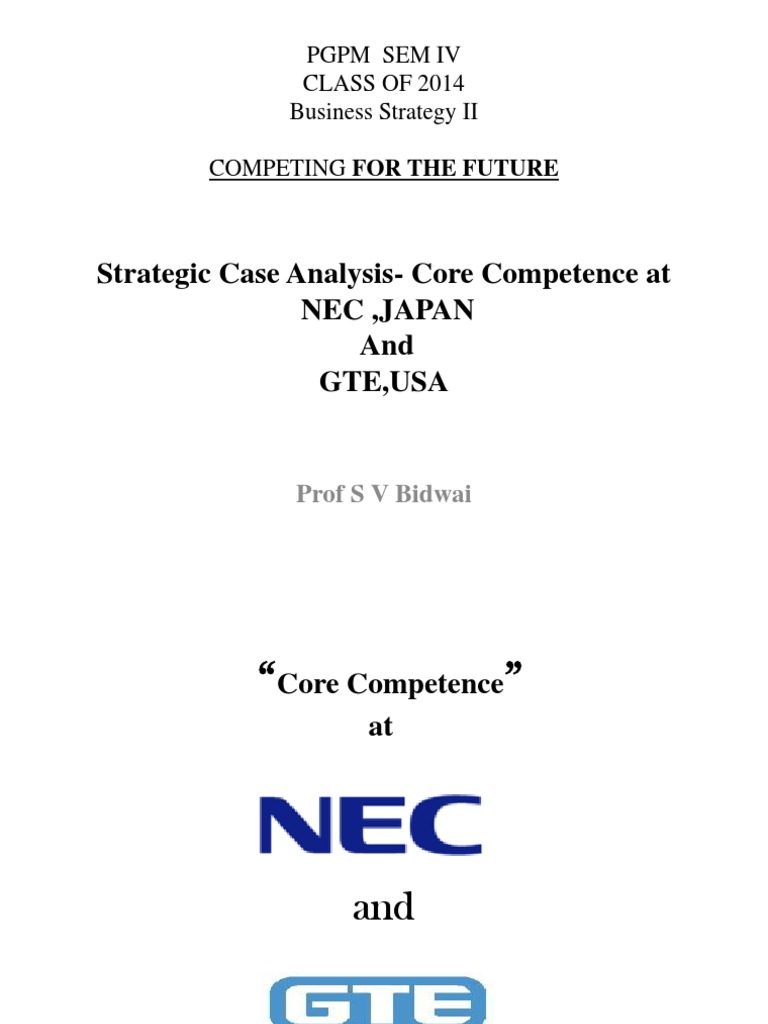 BS II 2014-Case at NEC and GTE-Prof Bidwai | PDF | Verizon ...
