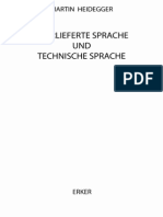 Heidegger, Uberlieferte Sprache Und Technische Sprache