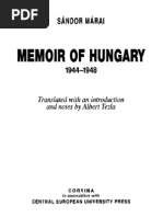 Sandor Marai Memoir of Hungary 1944 1948 PDF