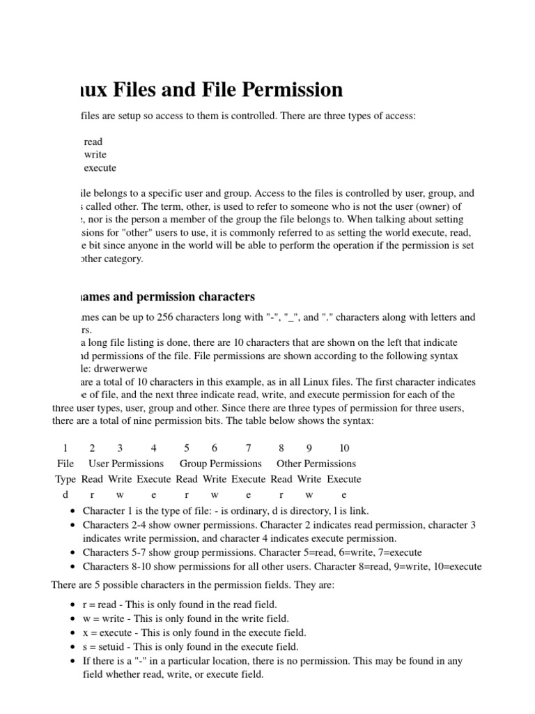 Linux Files and File Permission | PDF | Computer File | Data Management