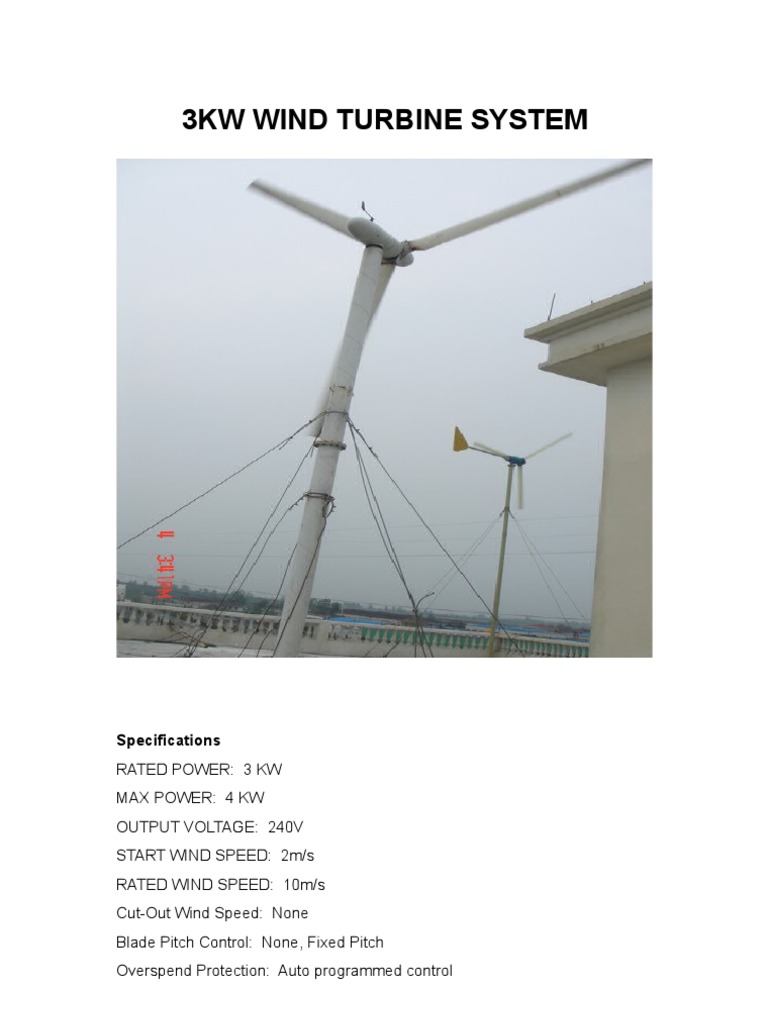 3kw Wind Turbine Generator PDF Wind Power Electric Generator