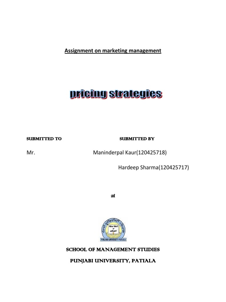 assignment on marketing management