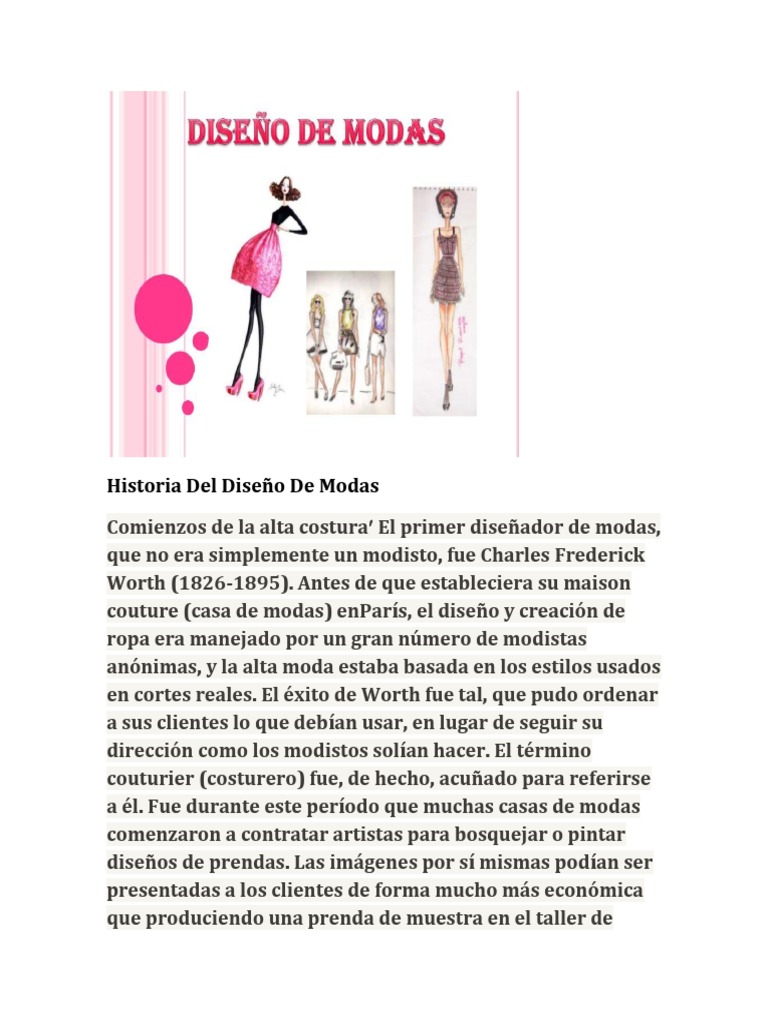 Historia Del Diseño De Modas PDF Moda Diseño