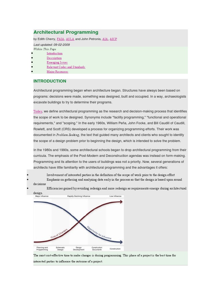 Architectural Programming | PDF | Architect | Design