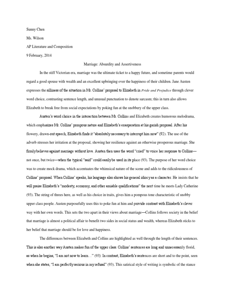 ap lit prose passage essay