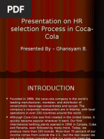 Download Presentation on HR Selection Process in CocaCola by rashrahul77 SN20591556 doc pdf
