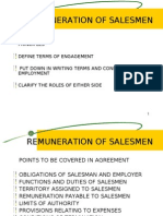 Remuneration of Salesmen