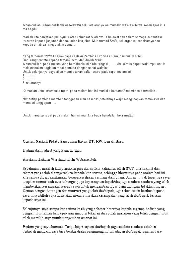 Contoh Teks Sambutan Ketua Panitia Panggung Gembira - tukaffe.com