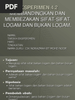 Download Eksperimen 42 Membandingkan Dan Membezakan Sifat-sifat Logam Dan Bukan Logam by Nora Mn SN205943432 doc pdf