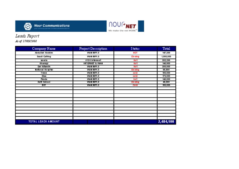 2008 Leads Report Summary | PDF