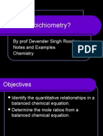 What Is Stoichiometry?: by Prof Devender Singh Roorkee Notes and Examples Chemistry
