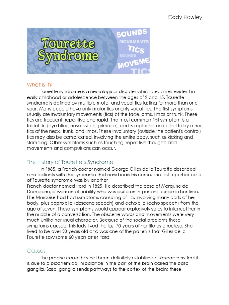 Tourettes Fact Sheet | PDF | Tourette Syndrome | Psychiatry