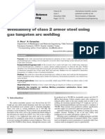 Weldability of Class 2 Armor Steel Using Gas Tungsten Arc Welding