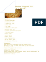 Oven Baked, Mutton Sheppard Pie. Shepherd's Pie - Mutton.