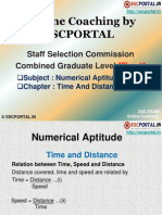 SSC CGL Numerical Aptitude Time and Distance