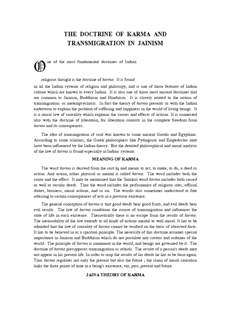 The Doctrine of Karma and | PDF | Karma | Reincarnation