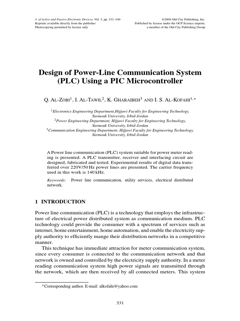 J13 - Design of Power-Line Communication System | PDF