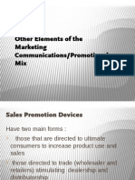 Other Elements of The Marketing Communications/Promotional Mix
