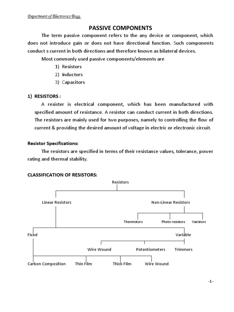 Passive Components: 1) Resistors | PDF | Business