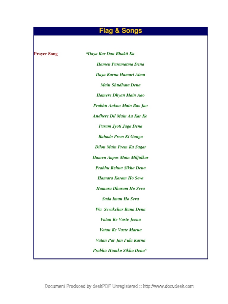 Songs and Rules Hindi Youth Movements Scouting