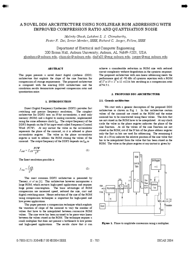 A Novel DDS Architecture Using Nonlinear Rom Addressing With Improved ...