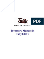 Inventory Masters in Tally - Erp 9