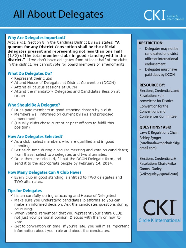Importance and Role of Delegates | PDF