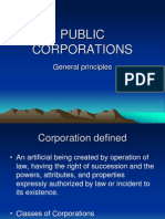 Public Corporations: General Principles