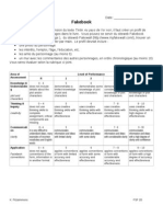 Fakebook: Area of Assessment Level of Performance R 1 2 3 4 Knowledge & Understandin G