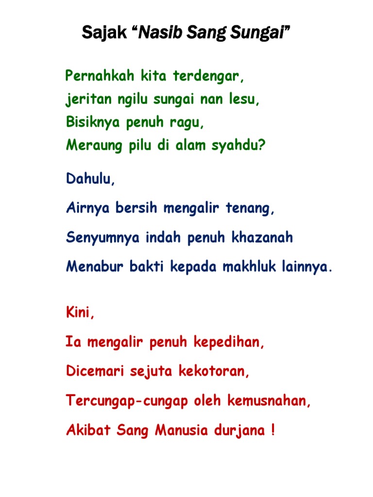 sajak tentang alam sekitar