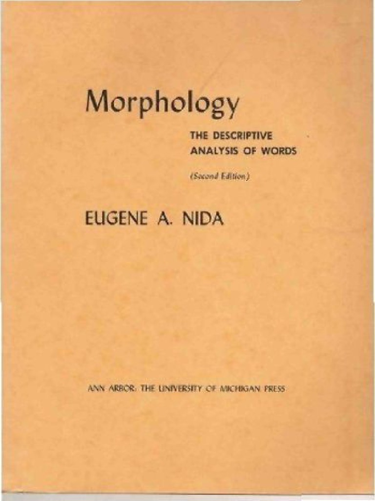 Caci Batija Ka Xxx - NIDA Eugene Morphology The Descriptive Analysis of Words | PDF | Morphology  (Linguistics) | Linguistics