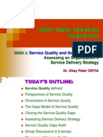 MRKT 55030 - Week 3 - Service Quality and The Gaps Model - Assessing An Organization's Service Delivery Strategy