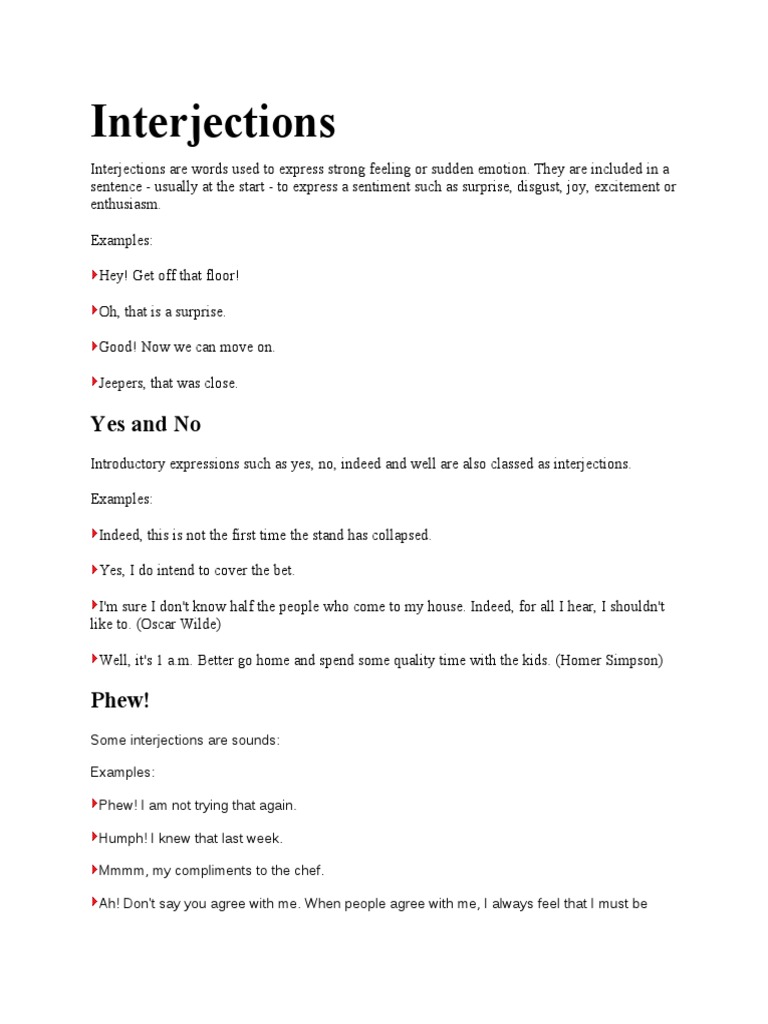Interjections (WAJ3103 FOLIO) | PDF