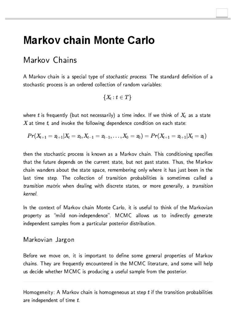 Markov Chain Monte Carlo Overview | PDF | Markov Chain | Poisson ...