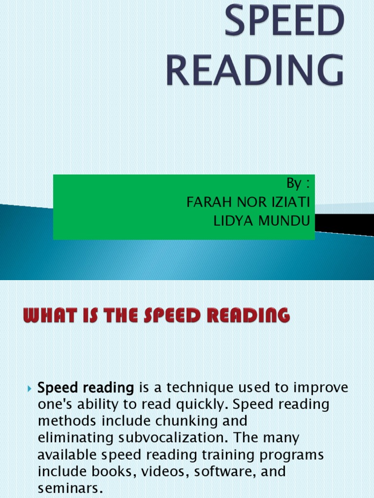 Reading speed research image