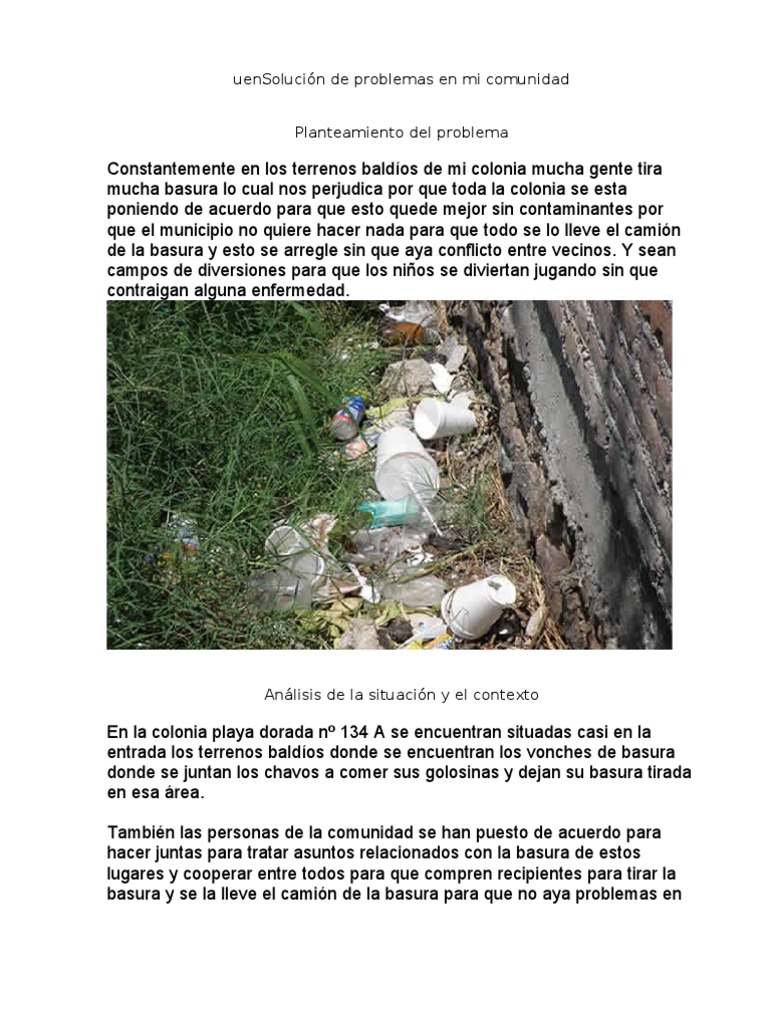 Soluciones a la Basura en la Comunidad | PDF | Residuos | Contaminación